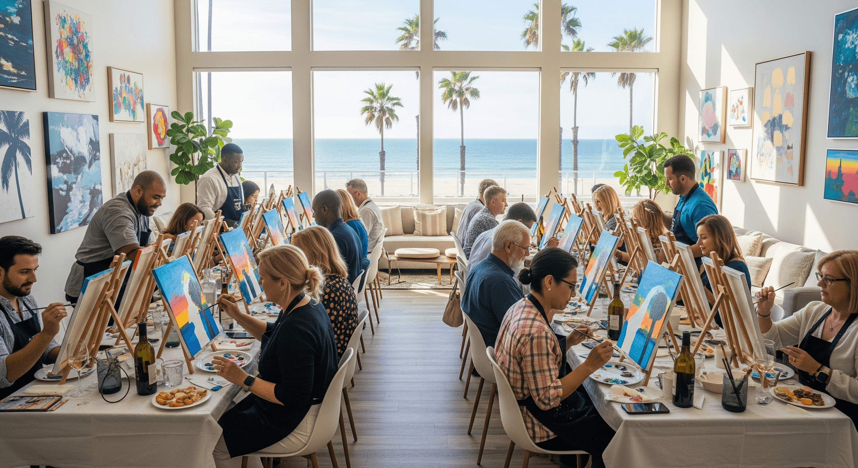 Paint and sip class at LA Paints in Hollywood Hills